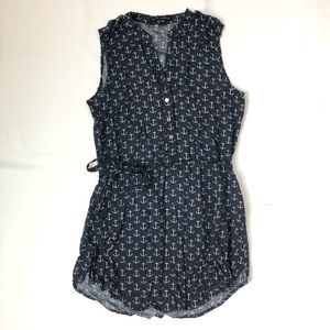 Anchor Print Dress / Long Line Blouse from Europe